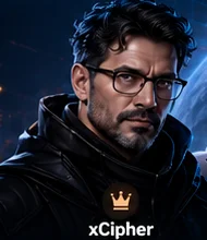 Conceptual character portrait representing xCipher